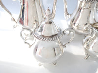 Vintage Silver Plate Coffee Tea Service Set Wallace 60LF Coffee Tea Sugar Creamer