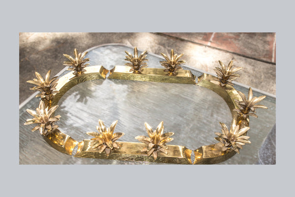 Brass Pineapple Candle Holders Centerpiece Hollywood Regency
