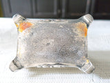 Antique Silverplate Trinket Box With Silk Lining