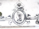 Antique Silver Plate Serving Tray Medallion Portrait 1860s Rare Greek Revival