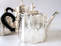 Vintage Silver Plate Coffee Tea Service Set Neoclassical Design Art Deco