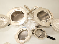 Vintage Silver Plate Coffee Tea Service Set Neoclassical Design Art Deco