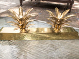 Brass Pineapple Candle Holders Centerpiece Hollywood Regency