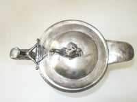 Antique Silver Plate Ice Water Pitcher Insulated Figural Cherub Boy On Dolphin