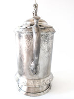 Antique Silver Plate Ice Water Pitcher Insulated Figural Cherub Boy On Dolphin