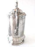 Antique Silver Plate Ice Water Pitcher Insulated Figural Cherub Boy On Dolphin