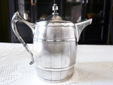 Antique Silver Plate Ice Water Pitcher Reed And Barton Barrel Shaped 1867