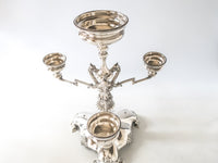 Antique Silver Plate Epergne Figural Griffin Dragon Elkington & Co England 1864