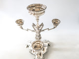 Antique Silver Plate Epergne Figural Griffin Dragon Elkington & Co England 1864