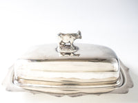 Silver Plate Covered Butter Dish Figural Cow By Lunt