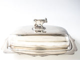Silver Plate Covered Butter Dish Figural Cow By Lunt