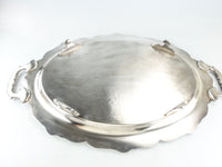 Vintage LG Silver Plate Serving Tray Butler Tray Oval Poole