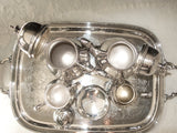 Antique Silverplate Tea Set Coffee Service Georgian Court With Tray 6 Pieces Silver Soldered
