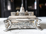 Antique Silverplate Trinket Box With Silk Lining