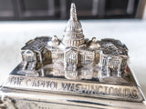 Antique Silverplate Trinket Box With Silk Lining