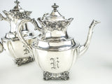 Antique Silver Plate Victorian Tea Set Coffee Service Superior Plate Circa 1800s