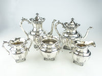 Antique Silver Plate Victorian Tea Set Coffee Service Superior Plate Circa 1800s