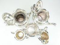 Antique Silver Plate Victorian Tea Set Coffee Service Superior Plate Circa 1800s