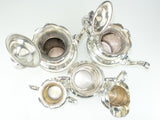Antique Silver Plate Victorian Tea Set Coffee Service Superior Plate Circa 1800s