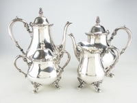 Vintage Silver Plate Tea Set Coffee Service American Rose Webster Wilcox IS