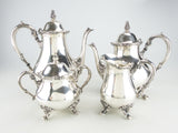 Vintage Silver Plate Tea Set Coffee Service American Rose Webster Wilcox IS