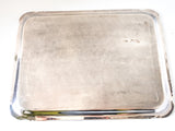 Antique Silver Plate Serving Tray Medallion Portrait 1860s Rare Greek Revival