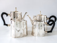 Vintage Silver Plate Coffee Tea Service Set Neoclassical Design Art Deco