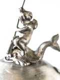 Antique Silver Plate Ice Water Pitcher Insulated Figural Cherub Boy On Dolphin