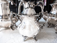 Vintage Silver Plate Tea Set Towle Grand Duchess Coffee Tea Creamer Sugar Pitcher