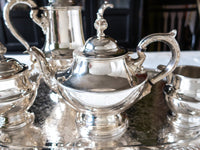 Vintage Silver Plate Tea And Coffee Set With Tray And Dust Bags Poole Silver Co