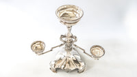 Antique Silver Plate Epergne Figural Griffin Dragon Elkington & Co England 1864