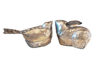 Antique Cambodian Silver Betel Box Khmer Bird And Bunny Rabbit