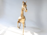Vintage XL Brass Horse Sculpture Statue 23" Mantel Decor Sculptures & Statues