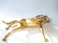 Vintage XL Brass Horse Sculpture Statue 23" Mantel Decor Sculptures & Statues