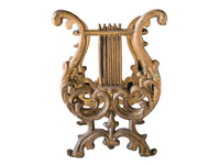 Vintage Gold Tone Lyre Harp Magazine Mail Holder