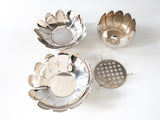Vintage Silver Plate Lotus Frog Vase By Reed And Barton 4 Pieces