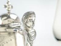 Antique Silver Plate Ice Water Pitcher Insulated Figural Woman Wilcox Silver Plate