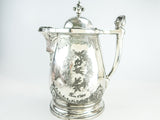 Antique Silver Plate Ice Water Pitcher Insulated Figural Woman Wilcox Silver Plate