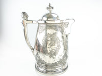 Antique Silver Plate Ice Water Pitcher Insulated Figural Woman Wilcox Silver Plate