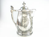 Antique Silver Plate Ice Water Pitcher Insulated Figural Woman Wilcox Silver Plate