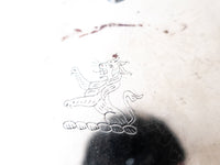 Antique Silver Plate Silent Butler Crumb Catcher Armorial Crest