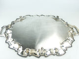 Vintage Silver Plate Bristol By Poole Butler Tray Oval Serving Tray 70