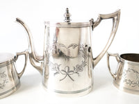 Antique Silver Plate Tea Set Quadruple Plate Great Condition!