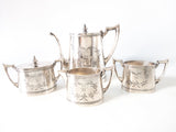 Antique Silver Plate Tea Set Quadruple Plate Great Condition!