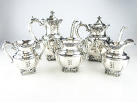 Antique Silver Plate Victorian Tea Set Coffee Service Superior Plate Circa 1800s