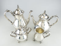 Vintage Silver Plate Tea Set Coffee Service American Rose Webster Wilcox IS