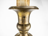 Antique Pair Brass Candlestick Lamps Hubbell Socket Pull Chain BOTH WORK