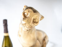 Large Brass Panther Statue 25" Tiger Cougar Jaguar Lion Sculpture