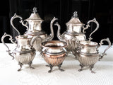 Vintage Silver Plate Tea Service Set Berry Finial Silver On Copper Goldfeder Silver Co