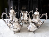 Vintage Silver Plate Tea Set Towle Grand Duchess Coffee Tea Creamer Sugar Pitcher